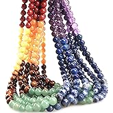 ICAI Beads 4mm Natural Colorful Stone Round Loose Stone Beads for Jewelry Making DIY Crafts Design 1 Strand 15" APPR. 91-98pcs.