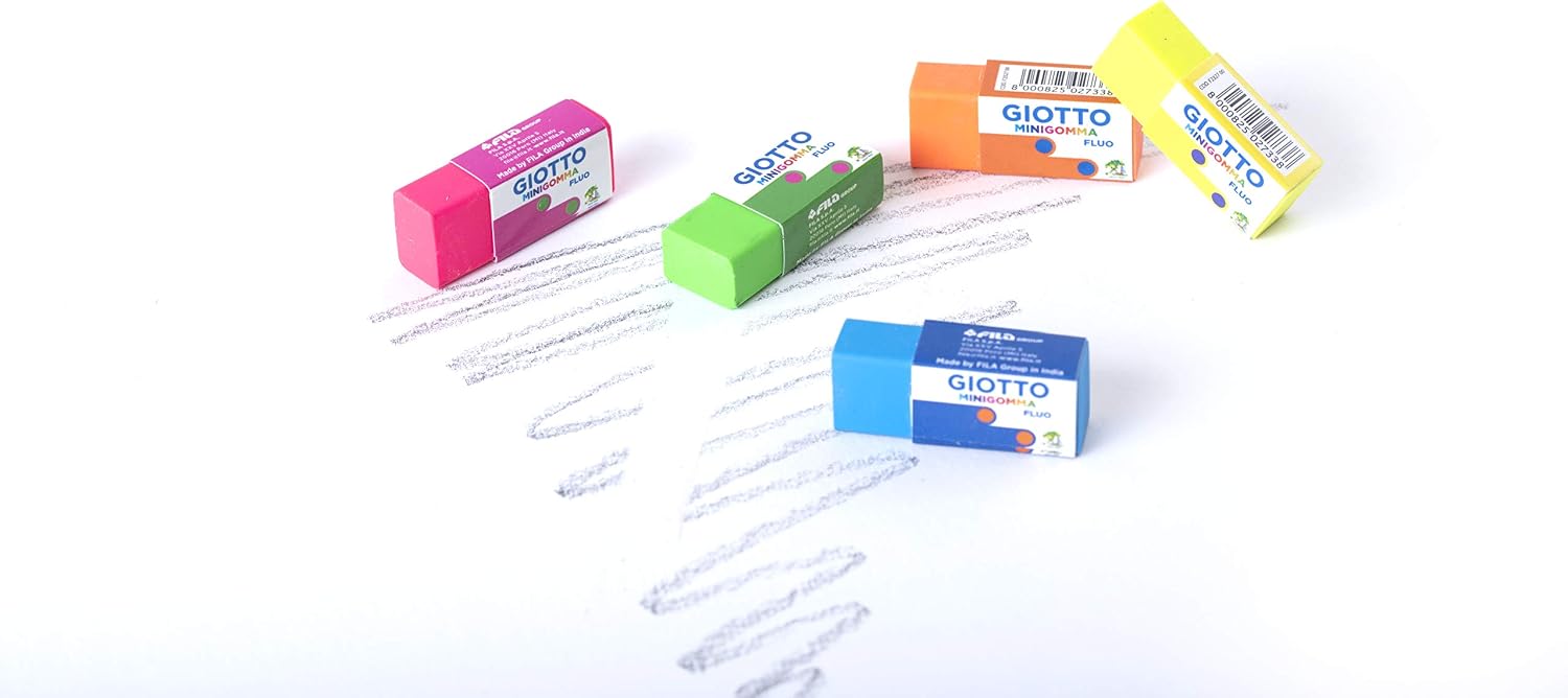 Giotto 025200 Neon Mini Erasers Set of 5