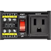 DIN Rail Mount AC 120V NEMA 5-15R Single Receptacle Outlet Power Strip Module, with Rocker Switch Thermal Circuit Breaker Overload Protector