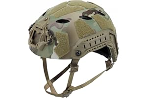 AOUTACC Lightweight Tactical Fast Helmet, Military Integrated Helmet with NVG Mount Base, Side Rails,Pre-Slotted Headset Strap for Outdoor Sports, CS
