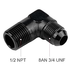 EVIL ENERGY 8AN to 1/2" NPT Male 90 Degree Fitting