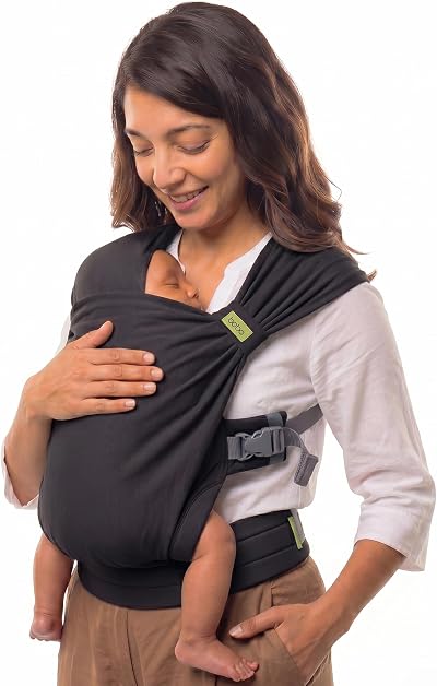 Boba Bliss Pre-Wrapped Baby Wrap Carrier Newborn Sling Black