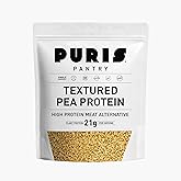 PURIS Textured Pea Protein (TVP), Meatless Crumbles, 21g Protein, Vegan | Plant-Based Meat Substitute, Shelf-Stable, Soy-Free