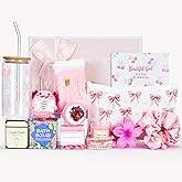 Bafeil Gift Baskets for Teen Girls - Unique Birthday Easter Gifts for Teenage Girl, Women, Best Friend, Daughter, Granddaughter, Sister - 11pcs Inspirational Axolotl Crochet Pink Box Set