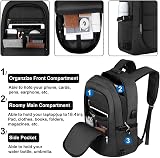 VSNOON Anti-Theft Laptop Backpack 18.4 Inch USB Port Water Resistant Black view 2