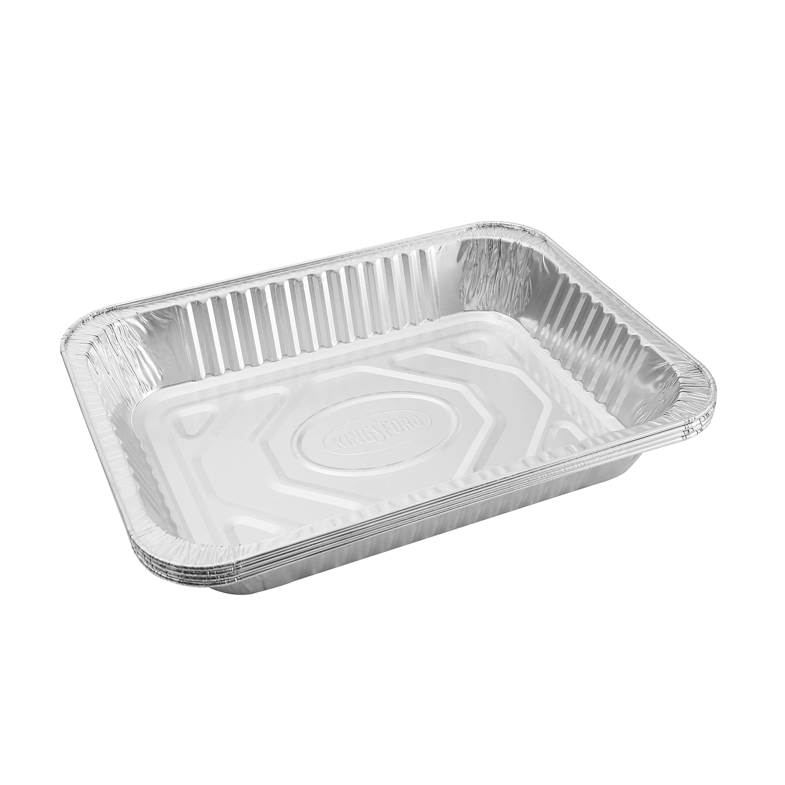 Kingsford Heavy Duty Large Aluminum Pans - Disposable Aluminum Pans for Cooking, Baking, Grilling, Frying & Roasting - Ideal Disposable Chafing Dish, Broiler, & Outdoor Tray 4 Count, (Pack of 1)