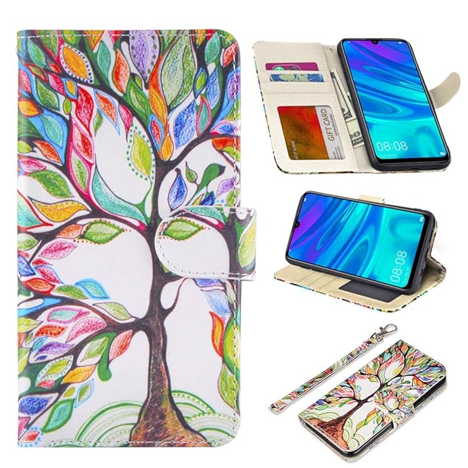 Russerypek Huawei P Smart 2019 Case Wallet Folio Flip Premium Pu
