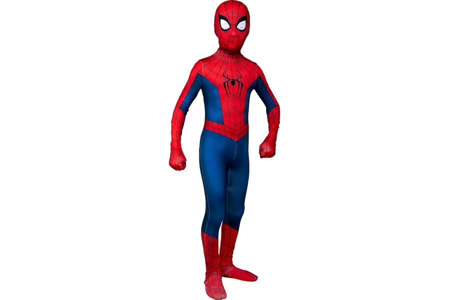 MARVEL Spider-Man Brand New Day Official Youth Zentai Halloween Costume-Deluxe Two-Way Stretch Spandex with Zippers Openings