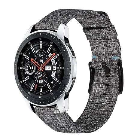 TRUMiRR Galaxy Watch 46mm Armband, 22mm Schnellspanner Woven Nylon Uhrenarmband Leder Armband für Samsung Galaxy Watch 46mm S