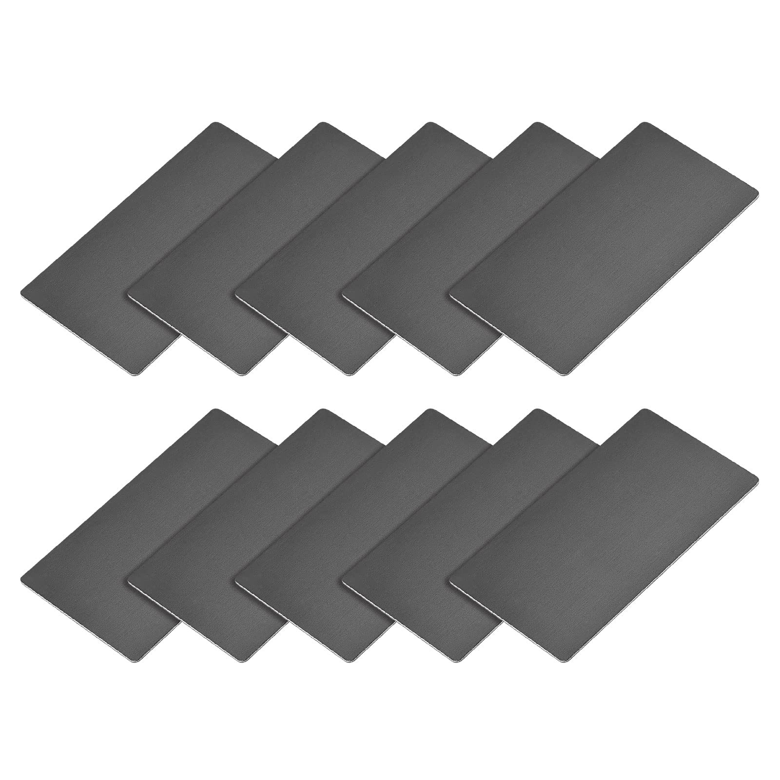 METALLIXITY Blank Metal Card (100mm x 50mm x 1mm) 10Pcs, Anodized Aluminum Nameplate - for Home Indoor DIY Signage Etching, Black — image 1