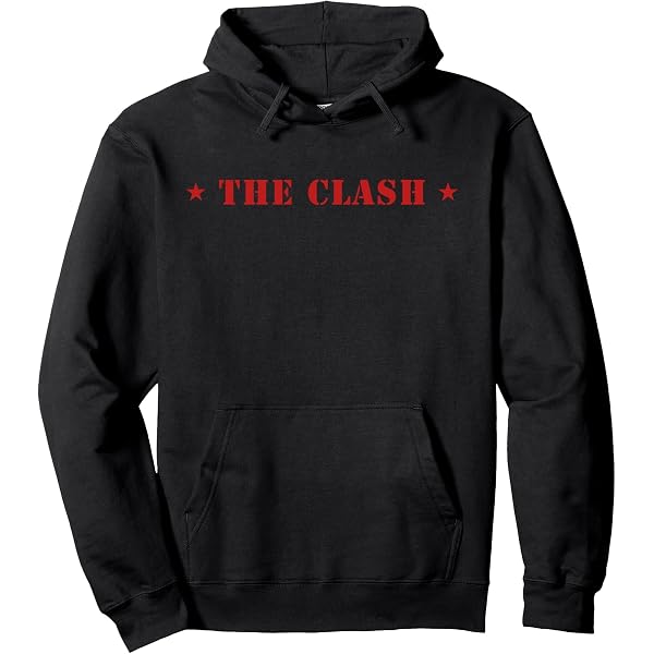 Rockabilia Maglietta Uomo The Clash - Logo Stella Rossa Su Nero, Cotone 100%