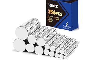 VSKIZ 356Pcs Small Magnets, 6 Different Size Rare Earth Magnet Mini Magnets for Dry Erase Board, Crafts, DIY, Kitchen