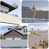 LOVE STORY HDPE Balcony Privacy Screen 0.9 x 5m Charcoal UV Protection Wind view 6