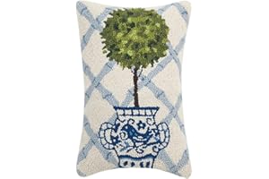 Peking Handicraft 30TG25C18OB Ball Topiary Wool and Cotton Pillow 12 X 18 inch, Multicolor