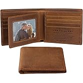 Fodiyaer Personalized Engraved Leather Wallet Gifts for Men - Birthday, Christmas, Valentine, Anniversary, Wedding