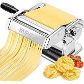 YASHE 3-in-1 Pasta Maker Machine with Adjustable Thickness | Manual Pasta Roller with 2mm Spaghetti & 6.5mm Fettuccine Cutter