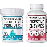 Physician's CHOICE Advanced Gut Health Bundle: 60 Billion Probiotics 30ct + Digestive Enzymes 60ct for Digestive, Gut, and Immune Health Supports Occasional Constipation, Diarrhea, Gas, and Bloating