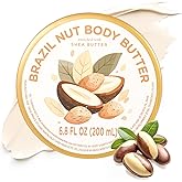 puresoak bath Brazil Nut Body Butter, Shea Butter Moisturizer, Natural Body Butter for Men Women Smell Good, Body Moisturizer for Dry Skin 6.8 floz