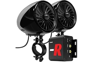 GoHawk Bluetooth Motorcycle Speakers and Amplifier Audio Sound System, FM Radio, Waterproof Speakers for ATV, UTV, Golf Cart