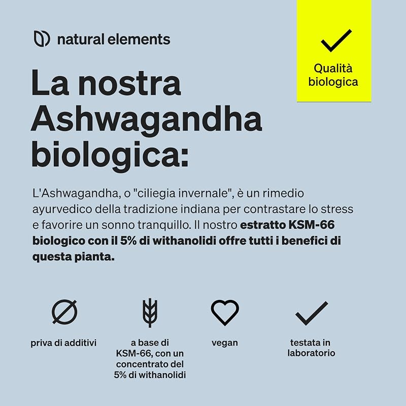 Bio Ashwagandha KSM-66 – Alto Dosaggio – 180 Capsule – Ashwagandha Bio Certificata – Capsule di Ashwagandha Polvere Estratta dalla Withania Somnifera – Eletto PRODOTTO DELL'ANNO 2026