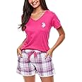 U.S. Polo Assn. Summer Pajamas for Women 2 Piece with T-Shirt and Shorts - Summer PJs for Women Set
