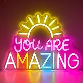 You Are Amazing Neon Sign, LED Classroom Neon Signs for Wall Decor, Dimmable Valentines Day Light up Sign for Bedroom, Motivational neon sign for Wedding Valentines Classroom Christmas Birthday Gifts