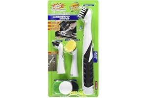 JIC Sonic Scrubber – Super Electric Cleaning Brush | 3 Heads & 4 Multi-Firm Pads to Scrub, Polish & Clean Tile, Grout, Kitchen, Bathroom & More | Water-Resistant | Well-Loved in Japan