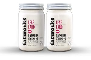 Fatworks, Certified Pasture Raised Leaf Lard, "Baker's Lard", Artisanally Rendered, No Preservatives, WHOLE30, KETO, PALEO, 14 oz (2 Pack)
