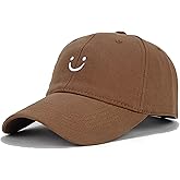 Umeepar Smile Face Baseball Cap for Women Men Adjustable Low Profile Unstructured Cotton Dad Hat