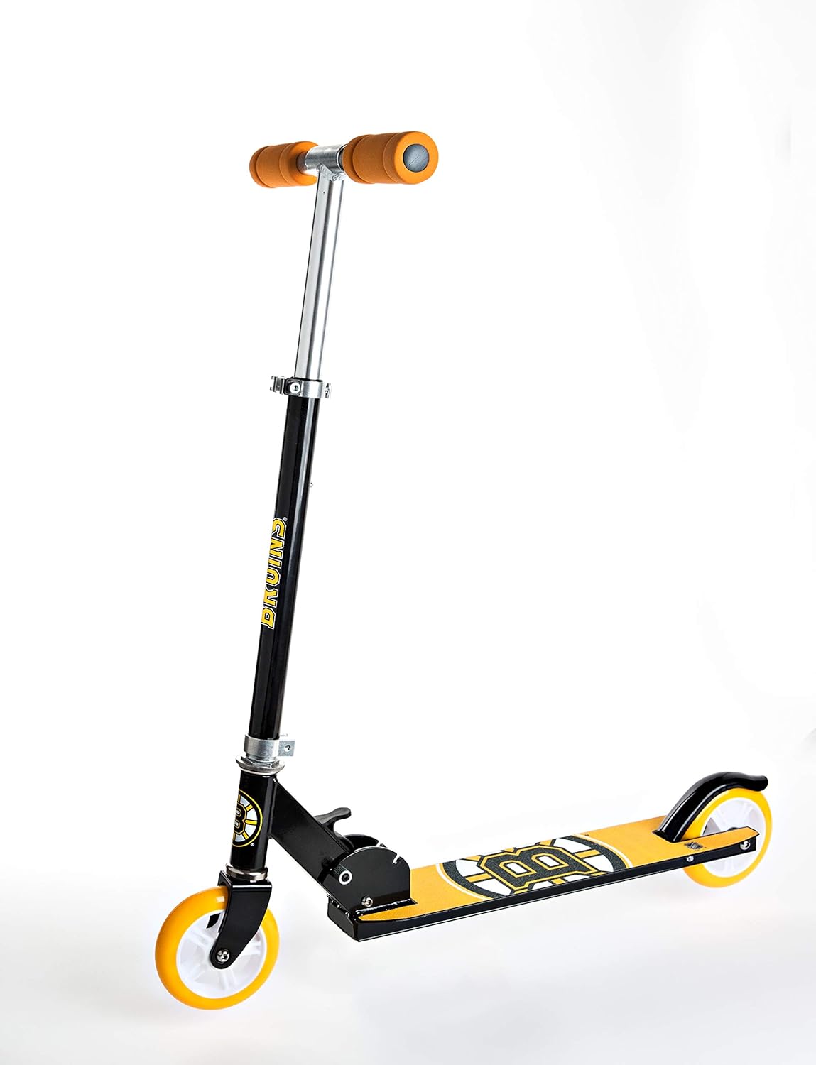 boys folding scooter