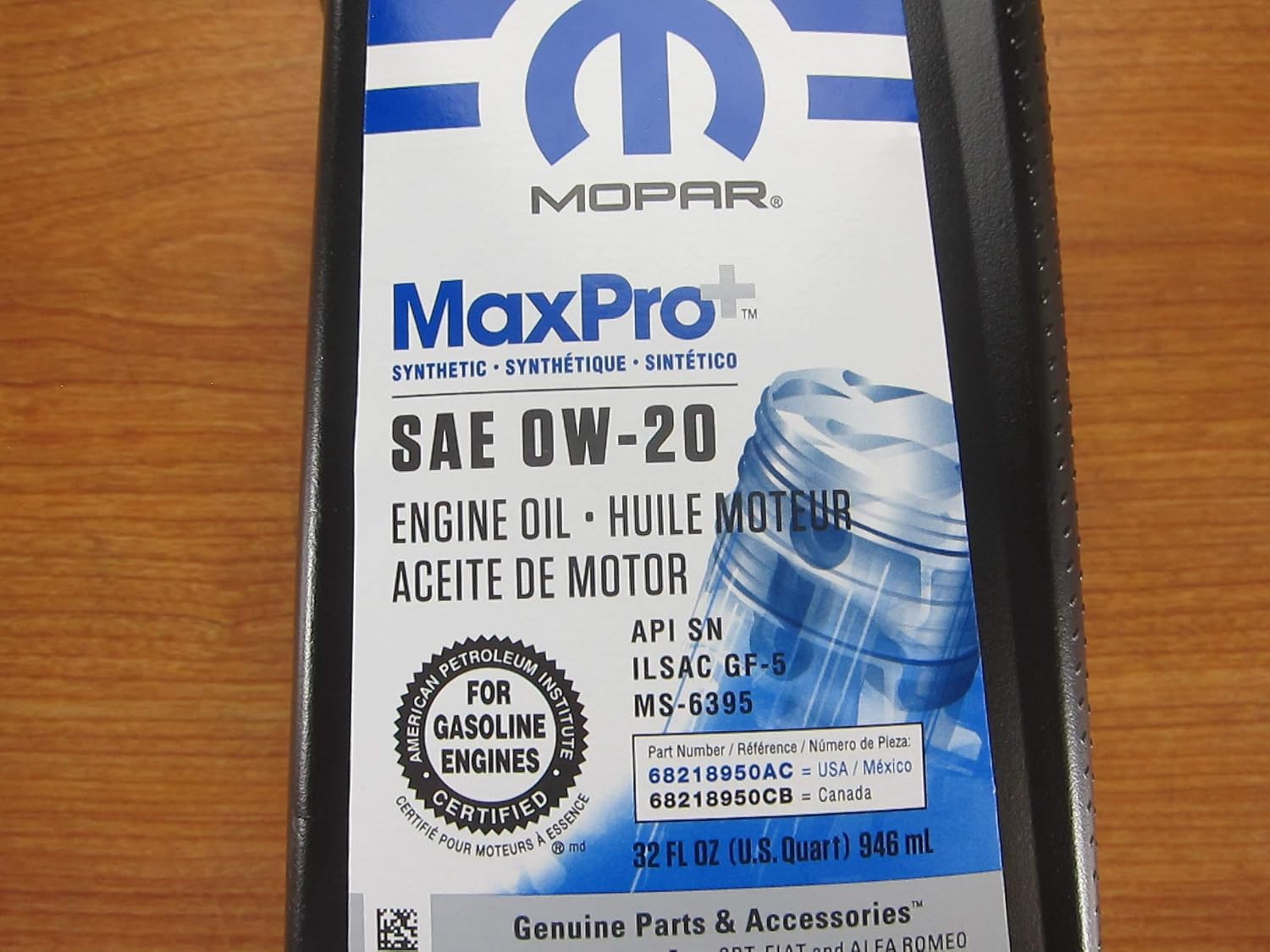 Amazon Com Mopar One Quart Of Full Synthetic Maxpro Sae Ow Motor Oil New Oem Automotive