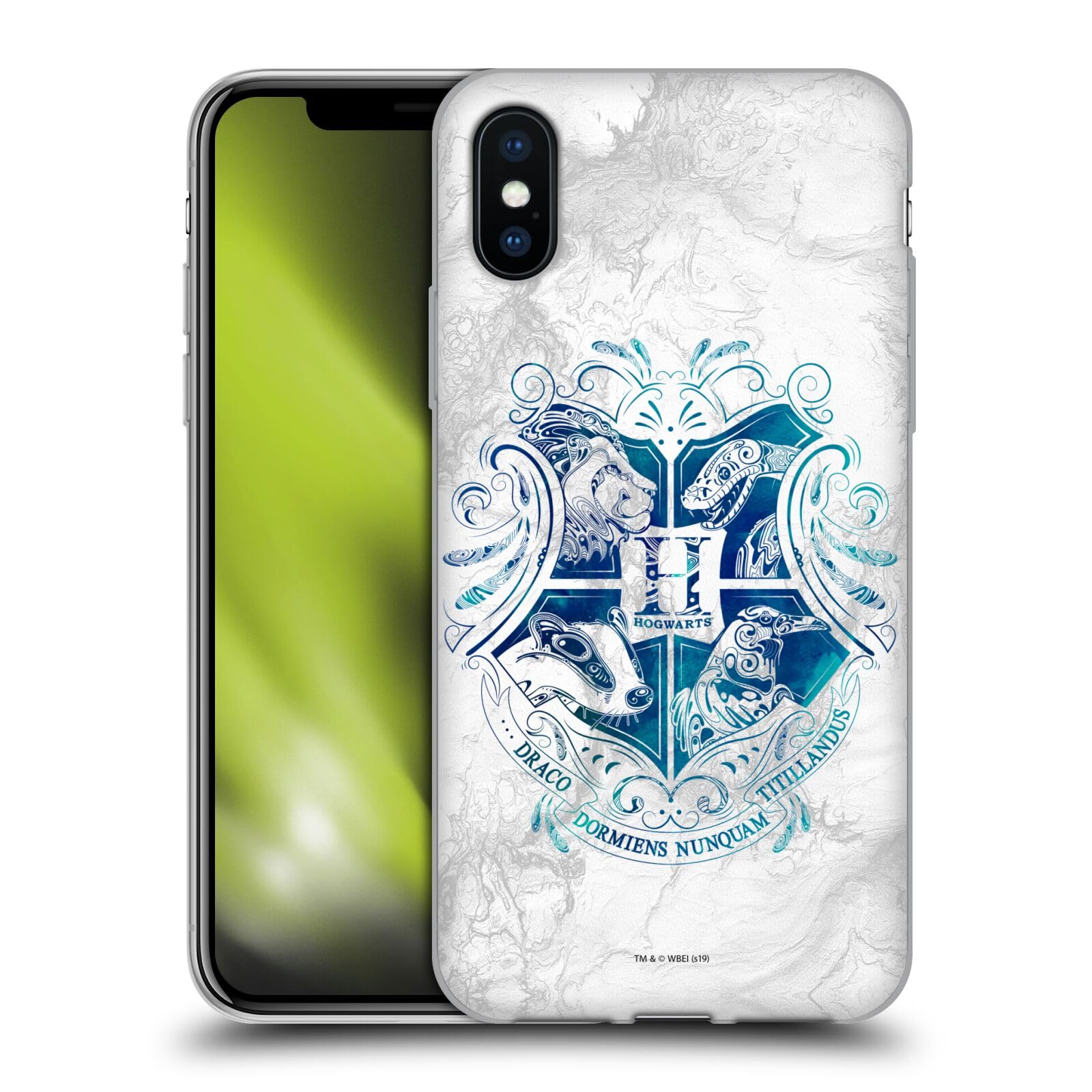 Head Case Designs Officially Licensed Harry Potter Hogwarts Aguamenti Deathly Hallows IX Gel Case [Military Grade Protection] Compatible with Apple iPhone X/iPhone XS and Compatible with MagSafe