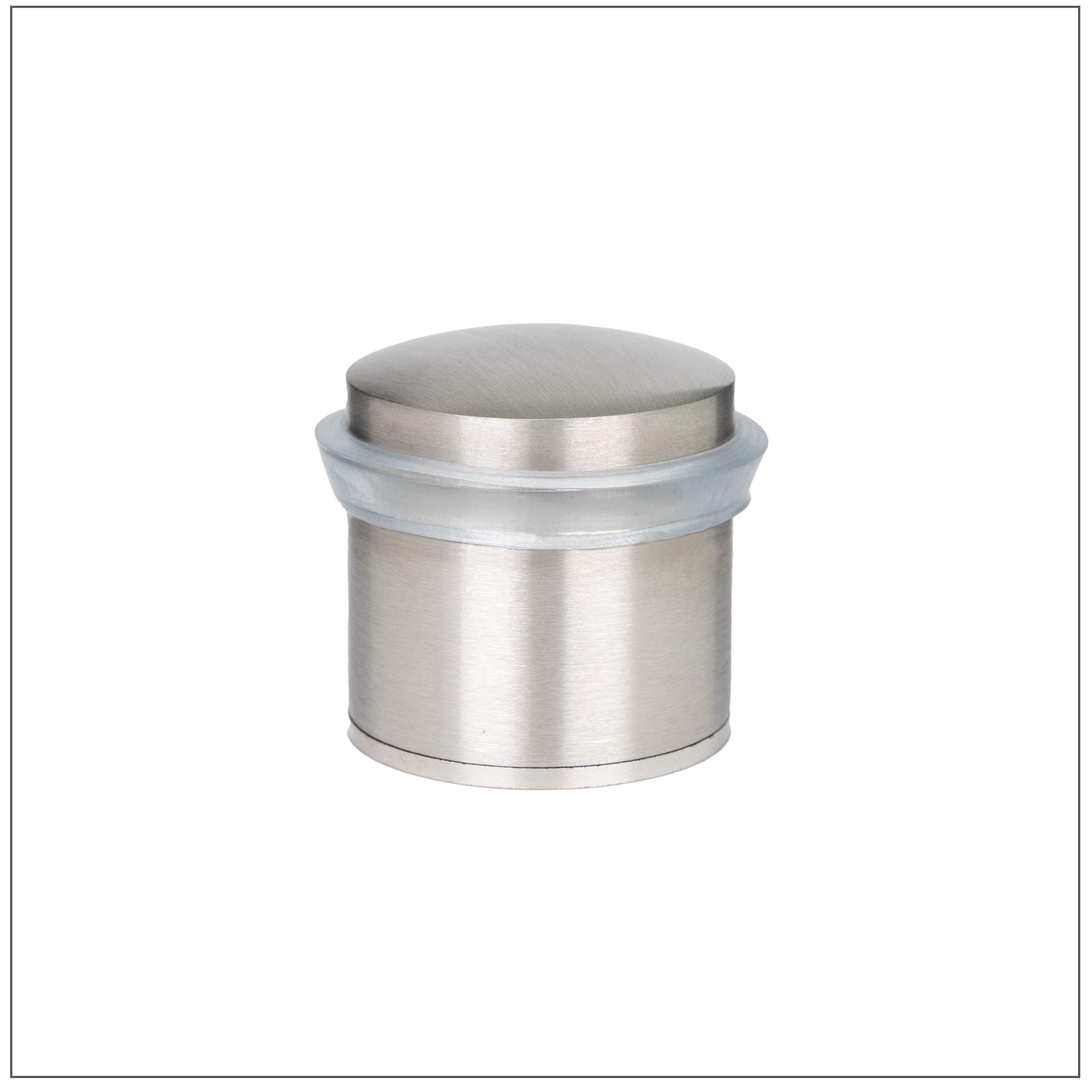 Evi Fittings I-202/28-T – Door Stop with Screw Base, Matte Finish,Stainless Steel, Transparent Rubber.