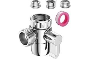 Roscid Faucet Diverter Valve with Aerator, 3-Way Diverter Valve for Hand Held Shower, Sink Faucet Splitter for Kitchen and Ba