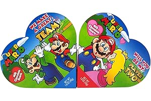 FRANKFORD Super Mario Bros Valentines Heart Shaped Boxes with Milk Chocolate Candy, 1.6 Ounce, Pack of 2