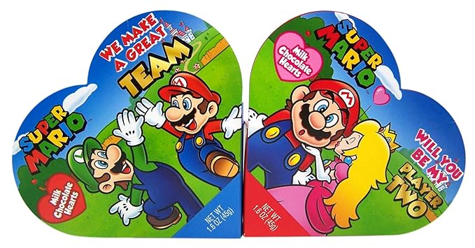 Amazon Com Super Mario Bros Valentines Heart Shaped Boxes With