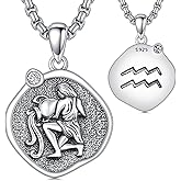 MEIDERBO 12 Zodiac Necklace 925 Sterling Silver Astrology Horoscope Necklace Jewelry Gifts for Women Men