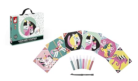 Janod J07764 - Kreativ-Set Für Sandkarten, Pferde