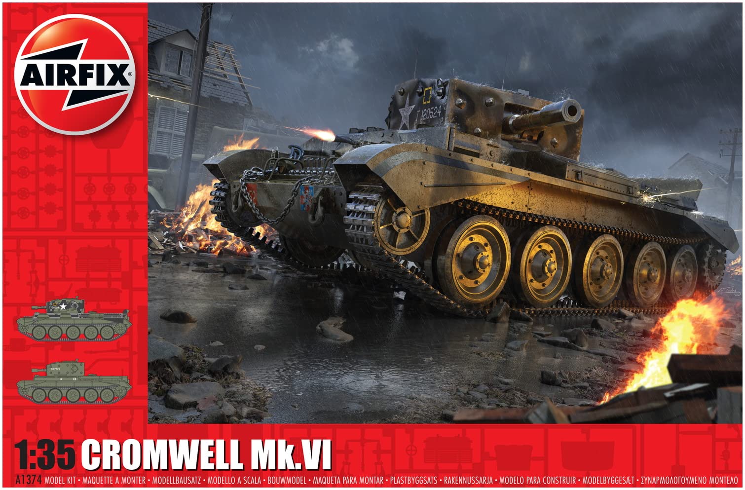 Airfix A1374 Cruiser Mk.VIII A27M Cromwell Mk.VI 1:35 Tank Model Kit