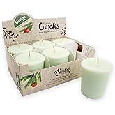 Christmas Tree Soy Votive Candles - Scented with Natural Fragrance Oils - 6 Green Natural Votive Candle Refills - Christmas & Holiday Collection