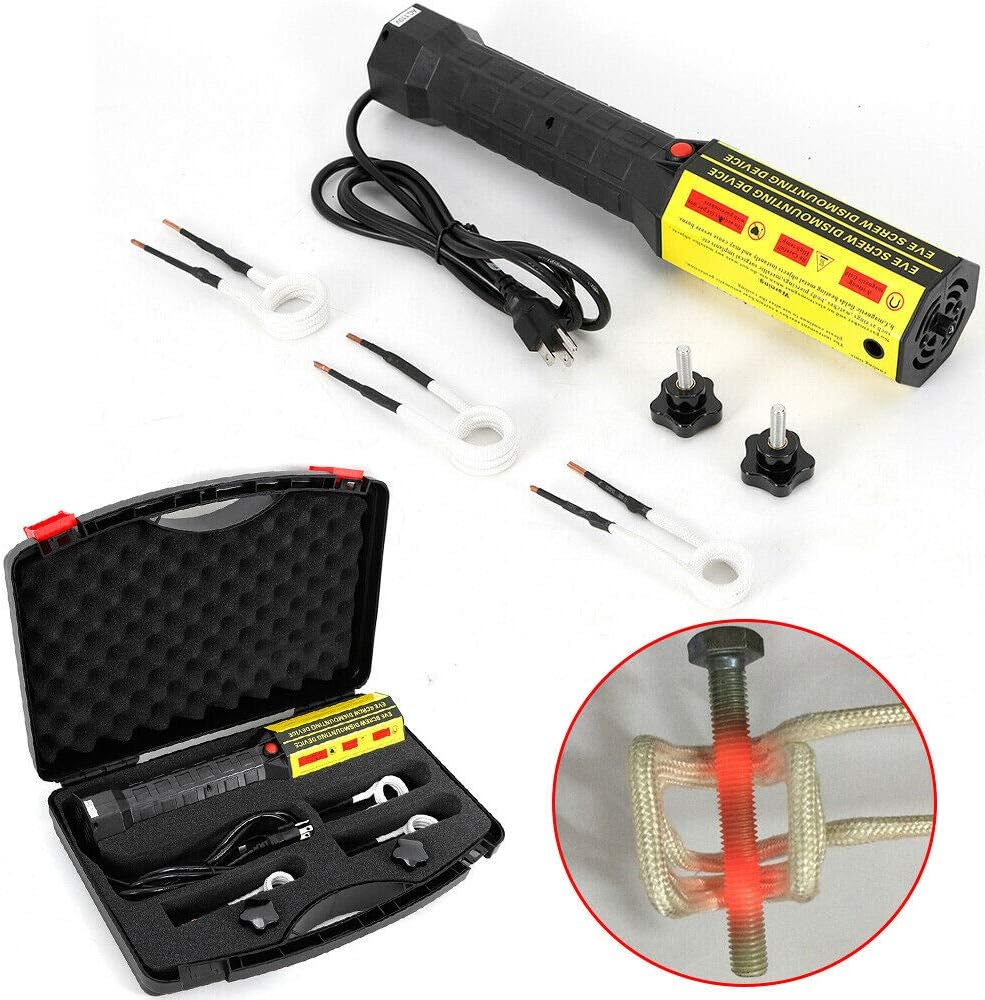 DONNGYZ Professional Magnetic Induction Heater Portable LED Magnetic Induction Heater Kit for Automotive Bolt Remover Flameless Induction Heat Hand Tool Kit 1000W(US Stock)