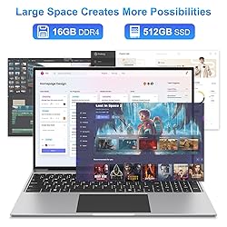 Jumper 16-Inch FHD IPS Laptop, Quad Core Celeron