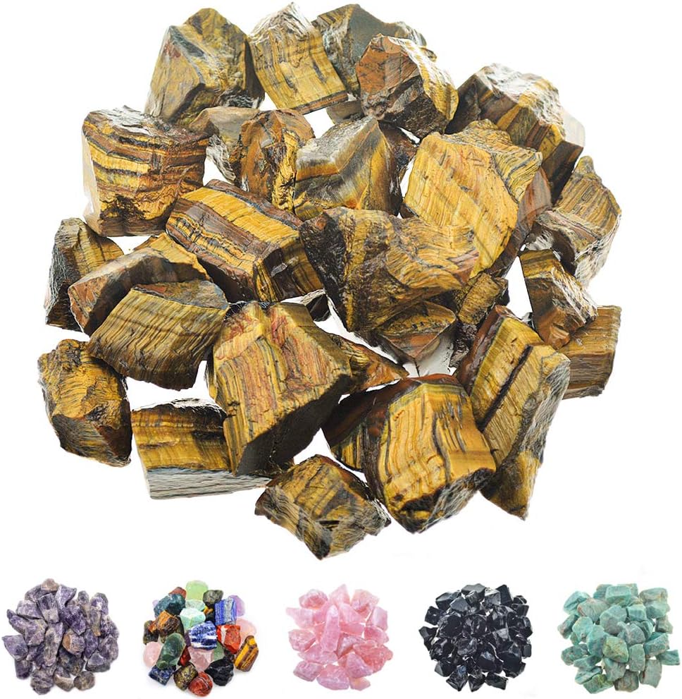 FORBY 1 lb Bulk Rose Quartz Rough Stones - Large 1" Natural Raw Stones Crystal for Tumbling, Cabbing, Fountain Rocks, Decoration,Polishing, Wire Wrapping, Wicca & Reiki Crystal Healing: Home & Kitchen