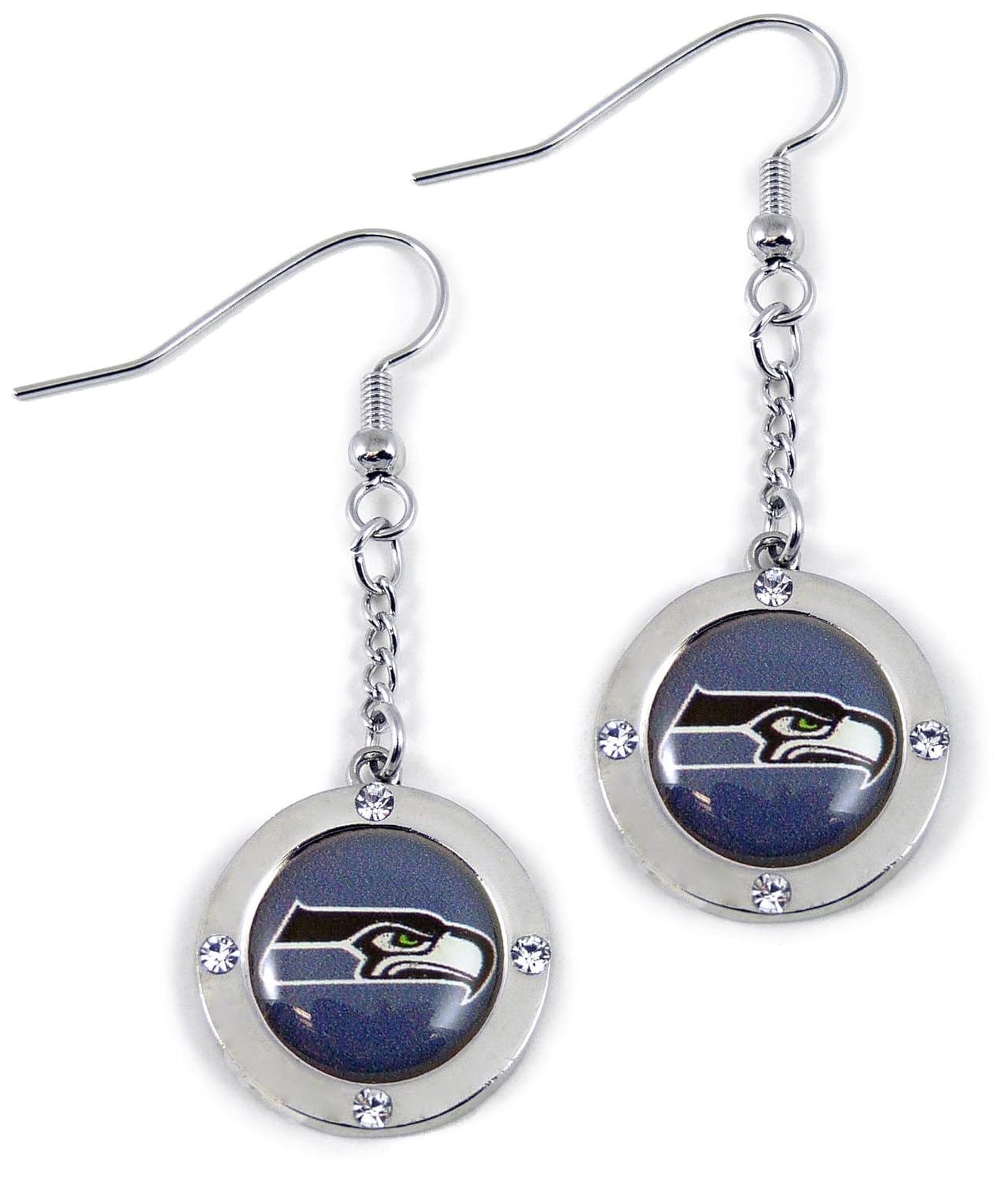 NFL Seattle Seahawks Crystal Dangle Earrings