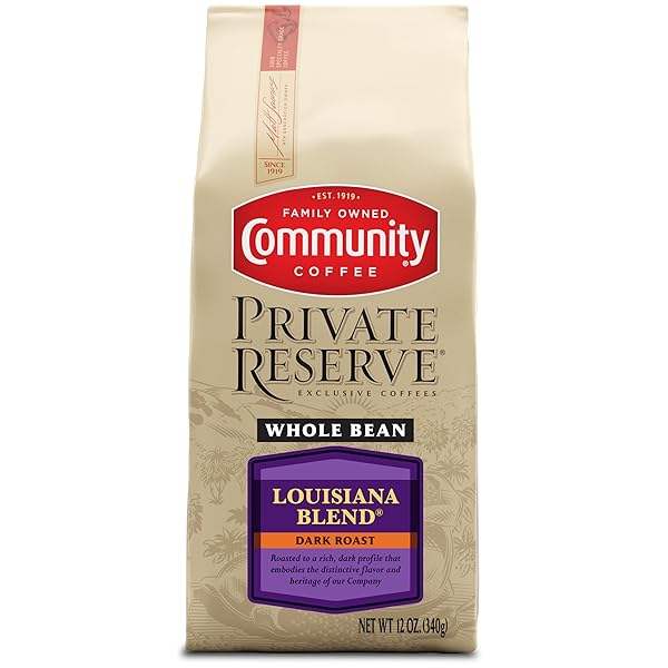 COMMUNITY COFFEE PRIVATE RESERVE LOUISIANA BLEND WHOLE BEAN COFFEE, DARK ROAST, 12 OUNCE BAG (PACK OF 1)