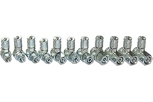 XZT DKO Metric 11 Pack Hydraulic Swivel Run tees,hydrulic tee Connector,Tester Coupling Set for Hydraulic System, Excavator Construction Machinery