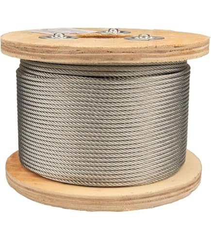 3/32"  2.5mm  100ft  31m  304 Stainless Steel Cable Wire Rope 7 X 19 Strands Aircraft Wire For Outdoors Decking