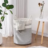 YOUDENOVA Cotton Rope Basket Large 58L 50cm x 38cm Grey with Handles view 2