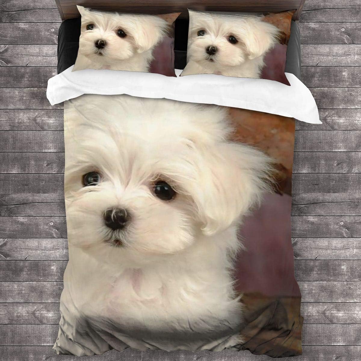Skeiner Maltese Puppy AllSeason Bedding 3Piece with 2