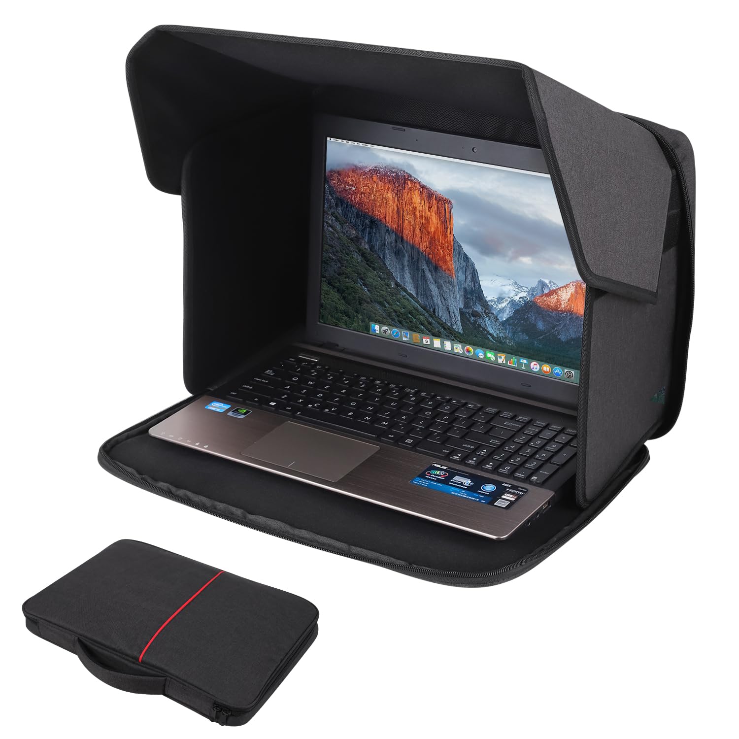 Photo 1 of TXIYEAN Laptop Sun Shade,Lightweight Laptop Sun Glare Shield Privacy Cover for Working Outside,Computer Privacy Hood Foldable and Portable Shield Cover Computer Hood Outside Glare 16''(Patent Pending)